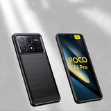 Husa pentru Xiaomi Poco F6 Pro, Techsuit, Carbon, Albastra