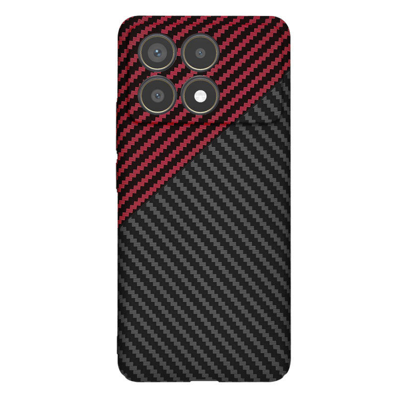 Husa pentru Xiaomi Poco F6 Pro, Techsuit, Carbonite FiberShell Vortex, Rosie
