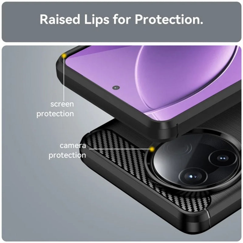 Husa pentru Xiaomi Poco F7 Pro, Techsuit, Carbon, Neagra