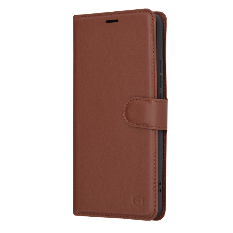 Husa pentru Xiaomi Poco X6 Pro, Techsuit, Leather Folio, Maro