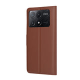 Husa pentru Xiaomi Poco X6 Pro, Techsuit, Leather Folio, Maro