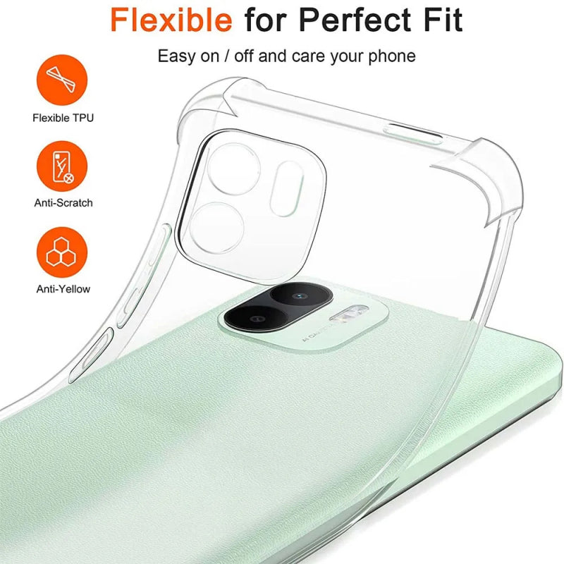 Husa pentru Xiaomi Redmi A2 / A1, Techsuit, Shockproof Clear, Transparenta