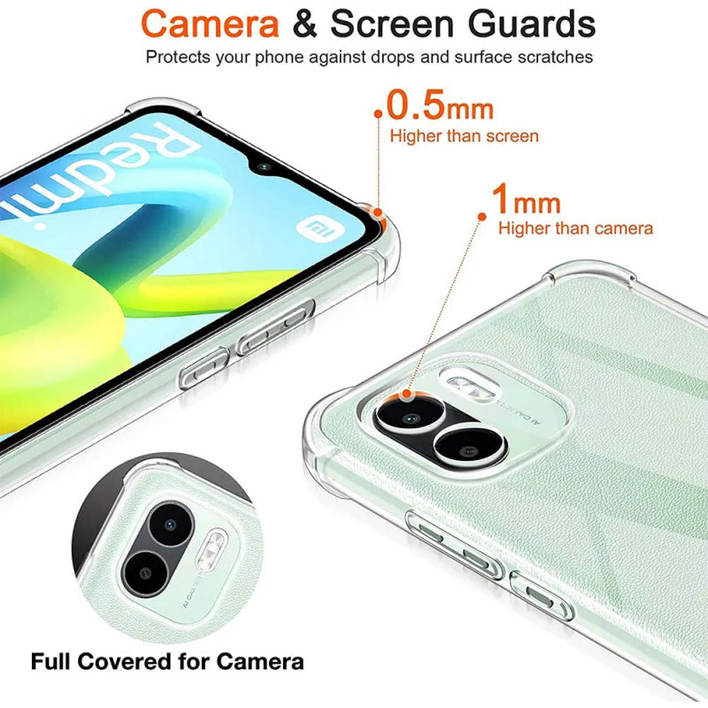 Husa pentru Xiaomi Redmi A2 / A1, Techsuit, Shockproof Clear, Transparenta