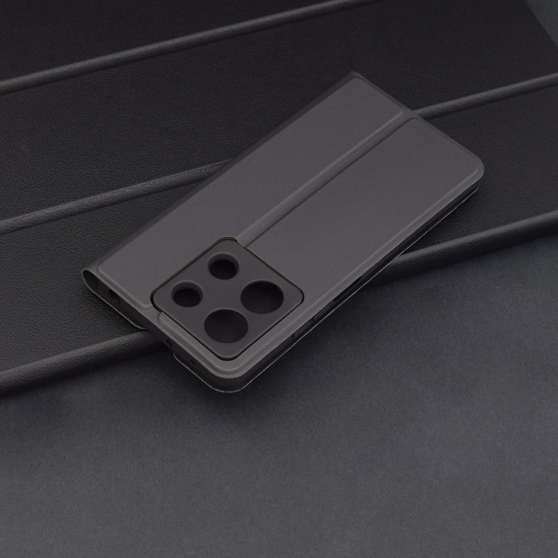Husa pentru Xiaomi Redmi Note 13 5G, Techsuit, Magskin Book, Neagra
