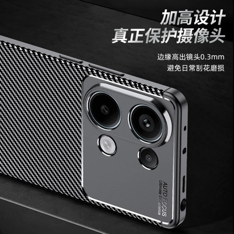 Husa pentru Xiaomi Redmi Note 13 Pro 4G / Poco M6 Pro 4G, Techsuit, CarbonFiber, Neagra