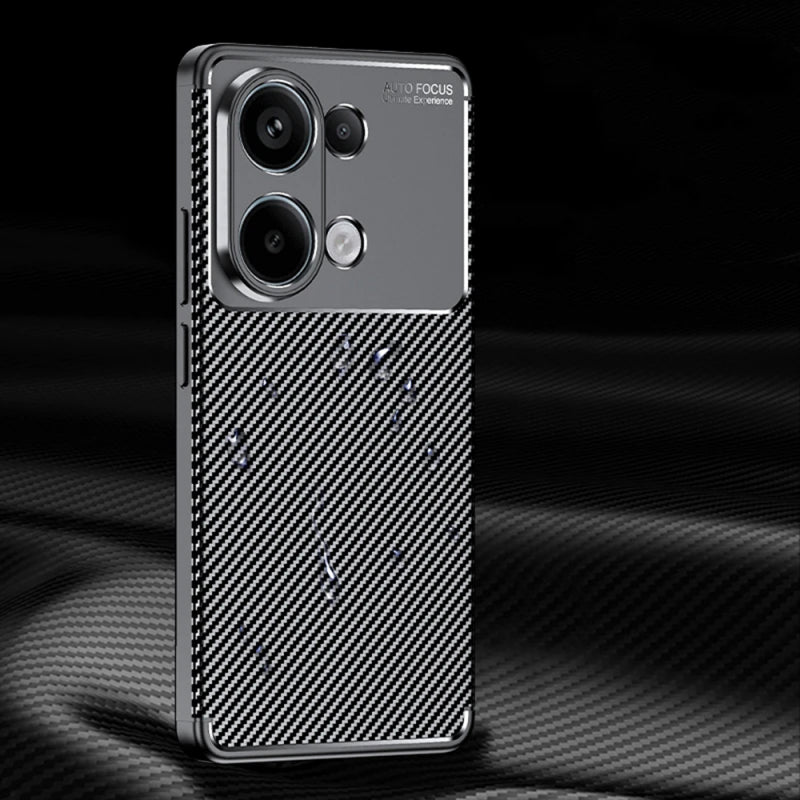 Husa pentru Xiaomi Redmi Note 13 Pro 4G / Poco M6 Pro 4G, Techsuit, CarbonFiber, Neagra