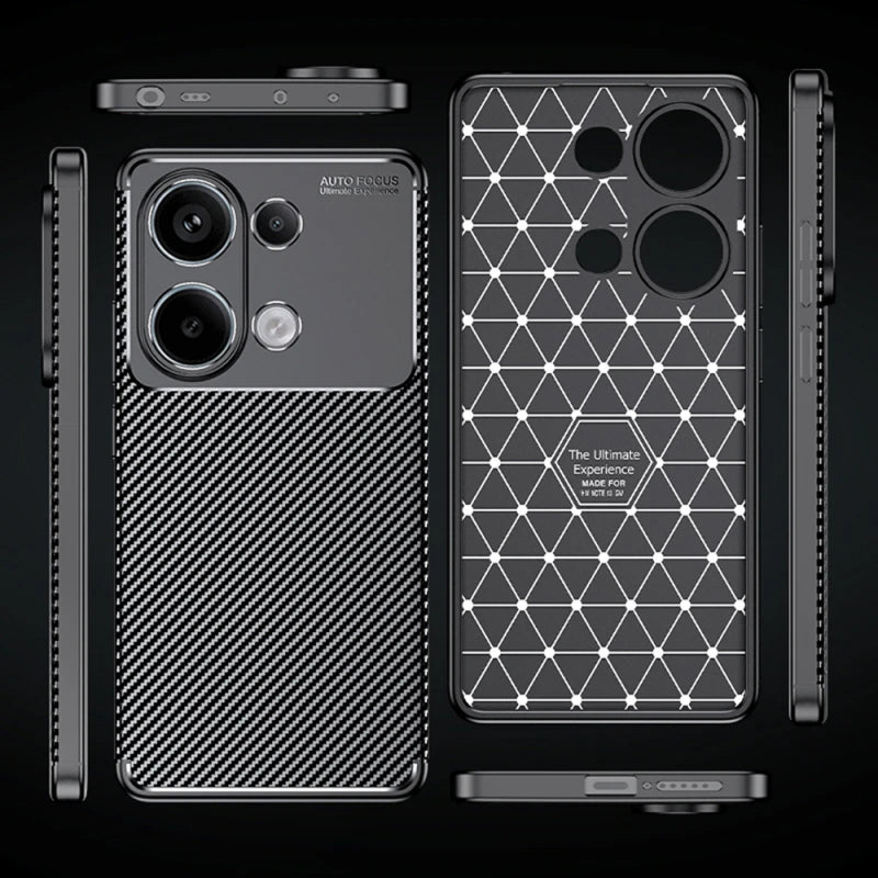Husa pentru Xiaomi Redmi Note 13 Pro 4G / Poco M6 Pro 4G, Techsuit, CarbonFiber, Neagra