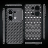 Husa pentru Xiaomi Redmi Note 13 Pro 4G / Poco M6 Pro 4G, Techsuit, CarbonFiber, Neagra