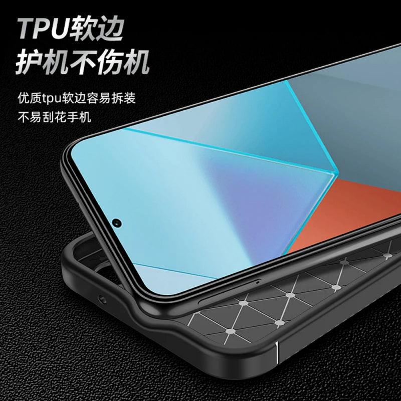 Husa pentru Xiaomi Redmi Note 13 Pro 4G / Poco M6 Pro 4G, Techsuit, CarbonFiber, Neagra
