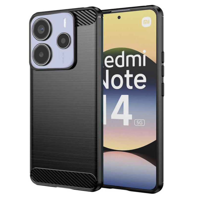 Husa pentru Xiaomi Redmi Note 14 5G, Techsuit, Carbon, Neagra