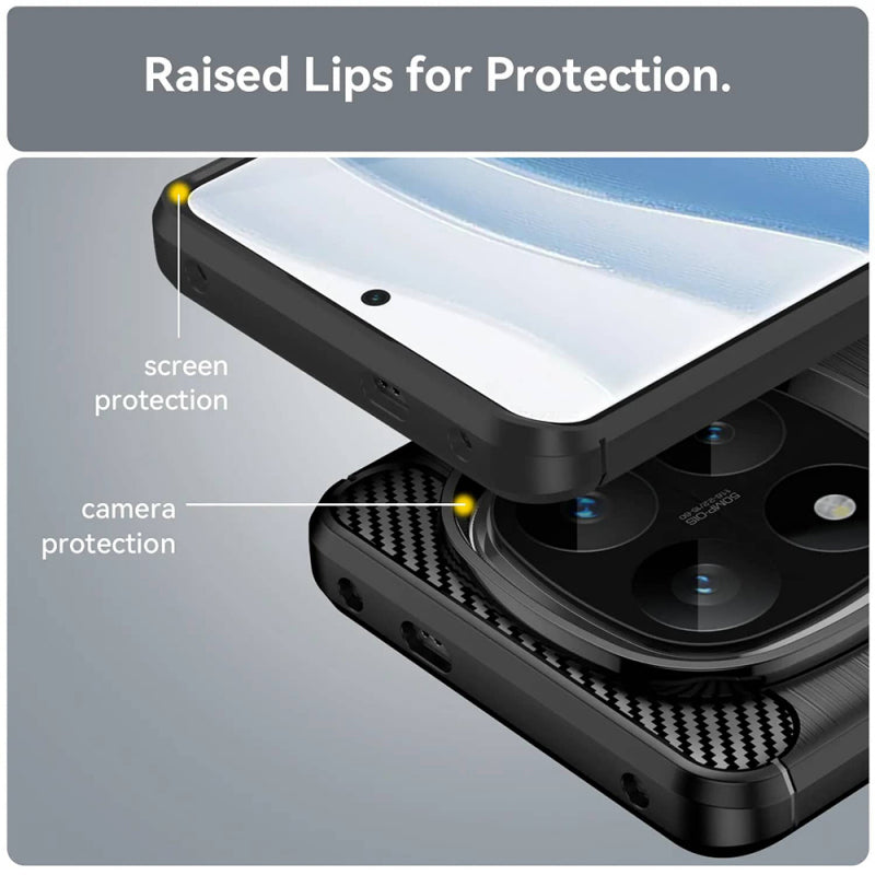 Husa pentru Xiaomi Redmi Note 14 Pro 4G, Techsuit, Carbon, Neagra
