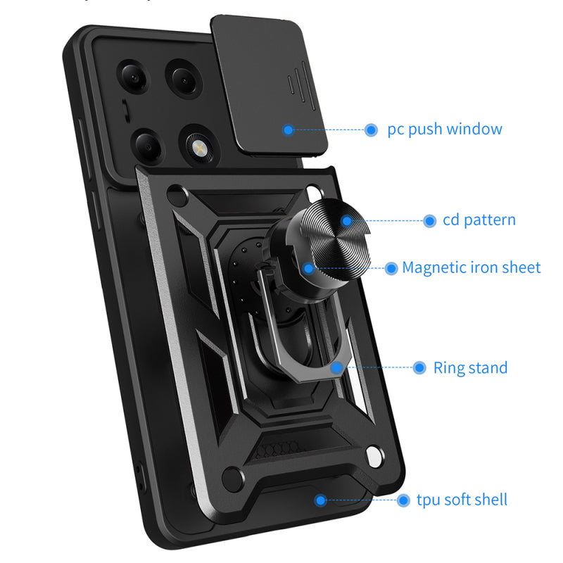 Husa pentru Xiaomi Redmi Note 14S / Note 13 Pro 4G / Poco M6 Pro 4G, Techsuit, CamShield, Albastra