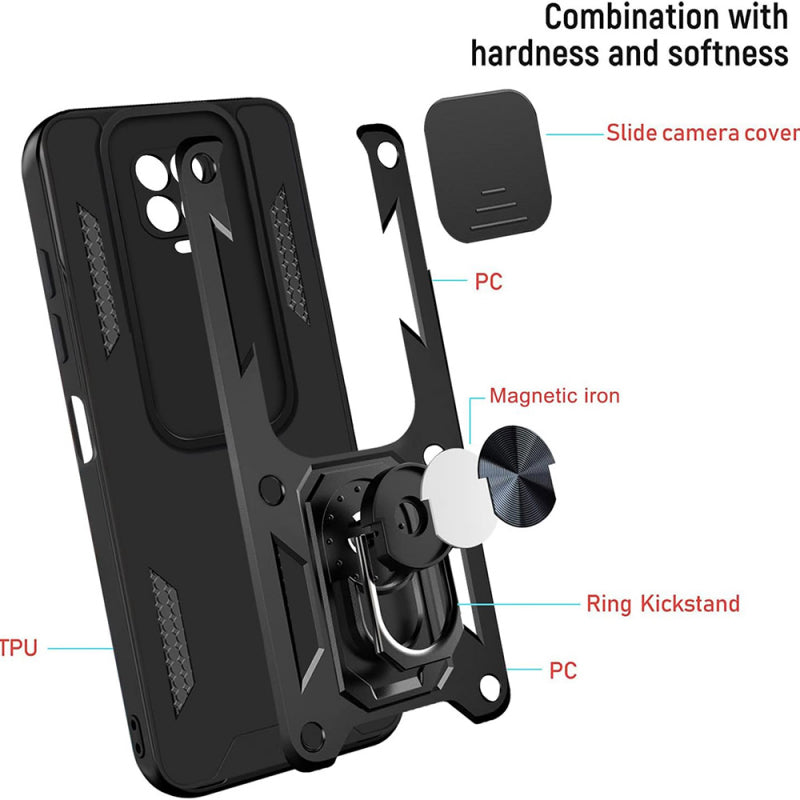 Husa pentru Xiaomi Redmi Note 9S / Note 9 Pro / Note 9 Pro Max, Techsuit, CamShield, Neagra