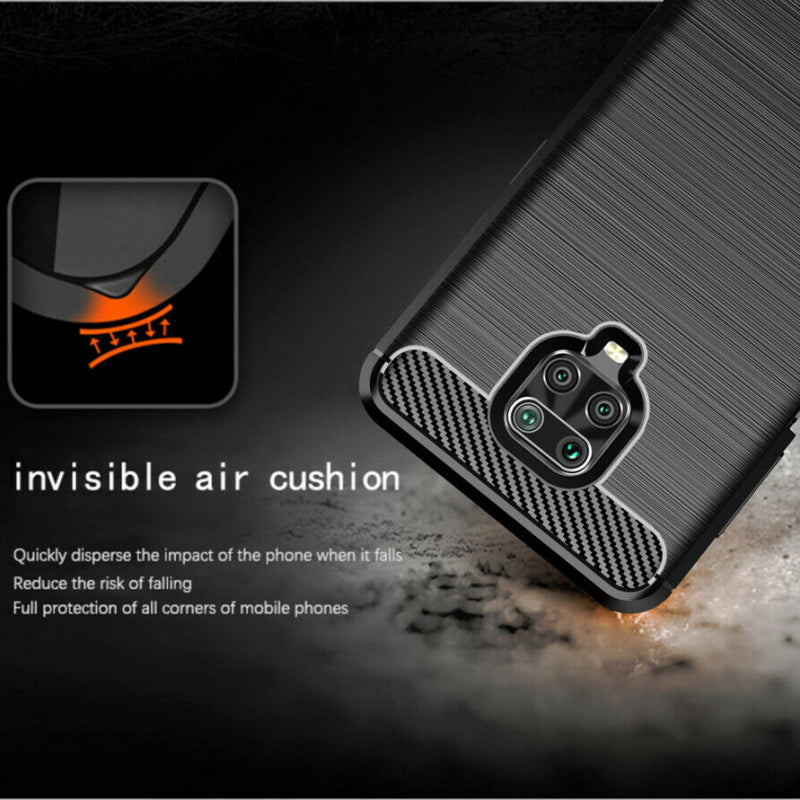 Husa pentru Xiaomi Redmi Note 9S / Note 9 Pro / Note 9 Pro Max, Techsuit, Carbon, Neagra