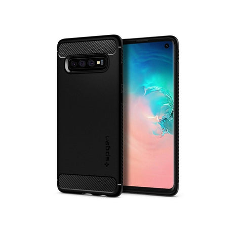 Husa pentru Samsung Galaxy S10 G973, Spigen, Rugged Armor, Neagra 605CS25800