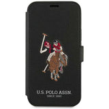 Husa pentru Apple iPhone 12 mini, U.S. Polo, Embroidery Book, Neagra USFLBKP12SPUGFLBK