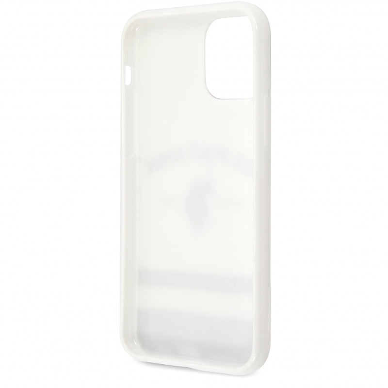 Husa pentru Apple iPhone 11 Pro, U.S. Polo, Tricolore Blurred, Alba USHCN58PCSTRB