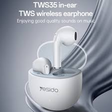 Căști wireless Yesido TWS35, Bluetooth 5.3, alb, in ear, autonomie 4 ore