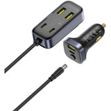 Incarcator Auto Baseus BackseatPal L1, 110W, 3A, 3 x USB-A - 3 x USB-C, Negru C00081100121-00