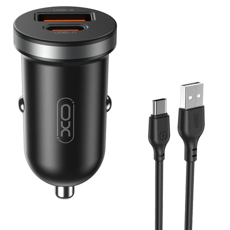 Incarcator Auto Cu Cablu USB-C XO Design CC56, 30W, 3A, 1 x USB-A - 1 x USB-C