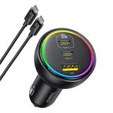 Incarcator Auto Cu Cablu USB-C Baseus, 152.5W, 5A, 1 x USB-A - 2 x USB-C, Negru C00036101111-00