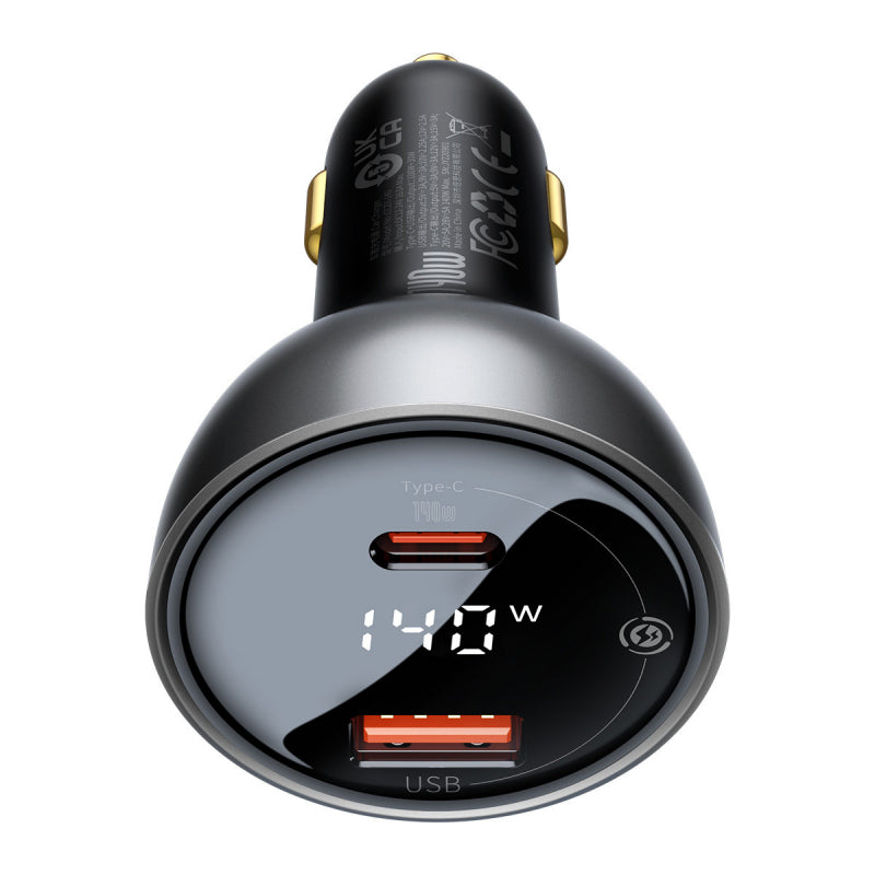 Incarcator Auto Cu Cablu USB-C Baseus, 140W, 5A, 1 x USB-A - 1 x USB-C, Negru CGZX070001