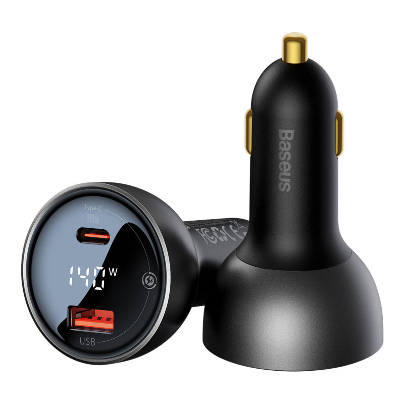 Incarcator Auto Cu Cablu USB-C Baseus, 140W, 5A, 1 x USB-A - 1 x USB-C, Negru CGZX070001