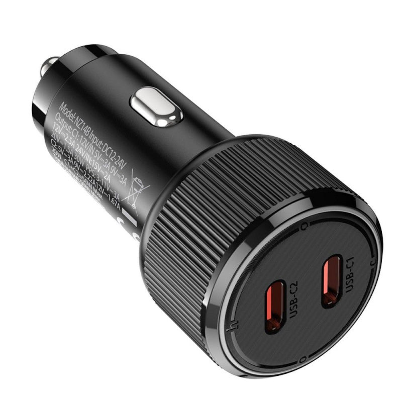 Incarcator Auto HOCO NZ14B, 50W, 3A, 2 x USB-C