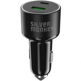 Incarcator Auto Silver Monkey SMA014, 100W, 3A, 1 x USB-A - 1 x USB-C