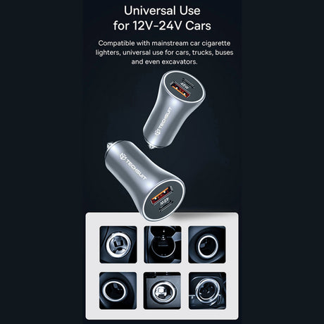Incarcator Auto Techsuit C3 RescueVolt, 48W, 3A, 1 x USB-A - 1 x USB-C