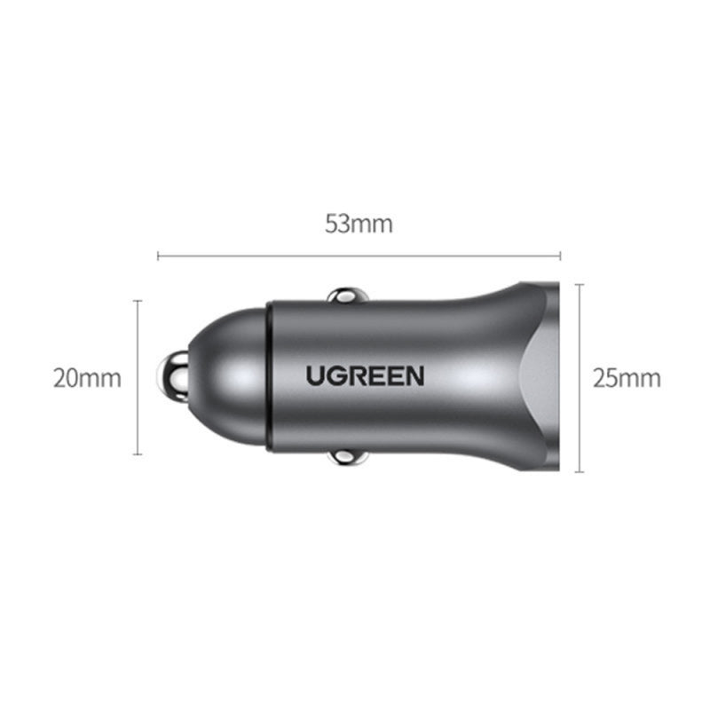 Incarcator Auto UGREEN CD130, 24W, 3A, 1 x USB-A - 1 x USB-C