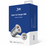 Incarcator Auto 3MK HyperCharger, 30W, 5A, 1 x USB-A - 1 x USB-C