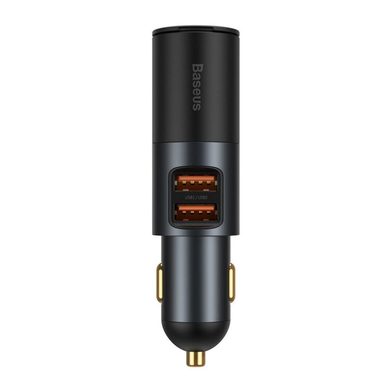 Incarcator Auto Baseus Share Together, 120W, 3A, 1 x Extensie Bricheta - 2 x USB-A, Negru CCBT-D0G