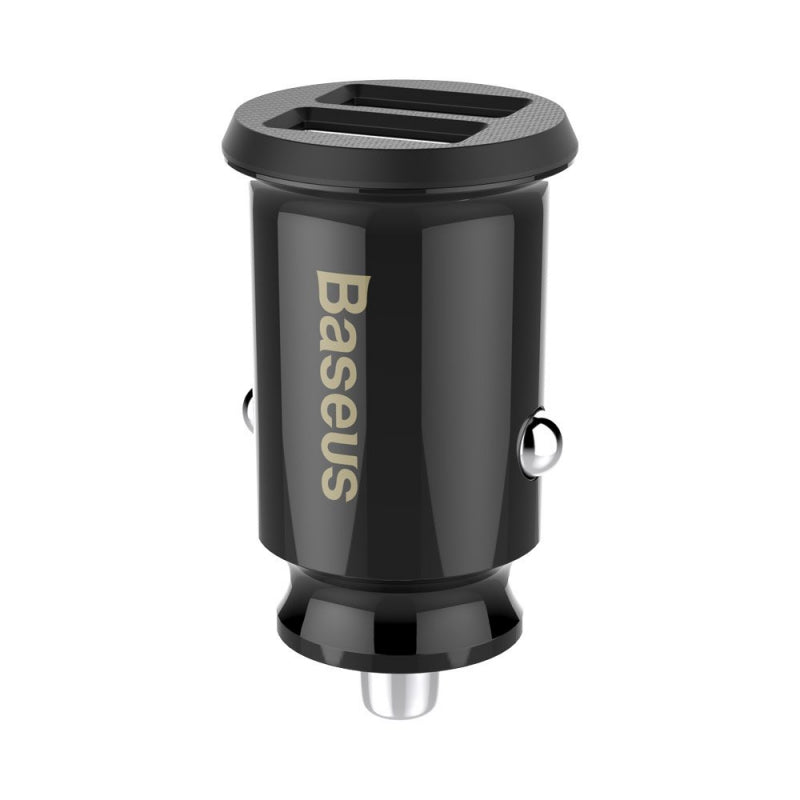 Incarcator Auto Baseus Grain, 10W, 2.4A, 2 x USB-A, Negru CCALL-ML01