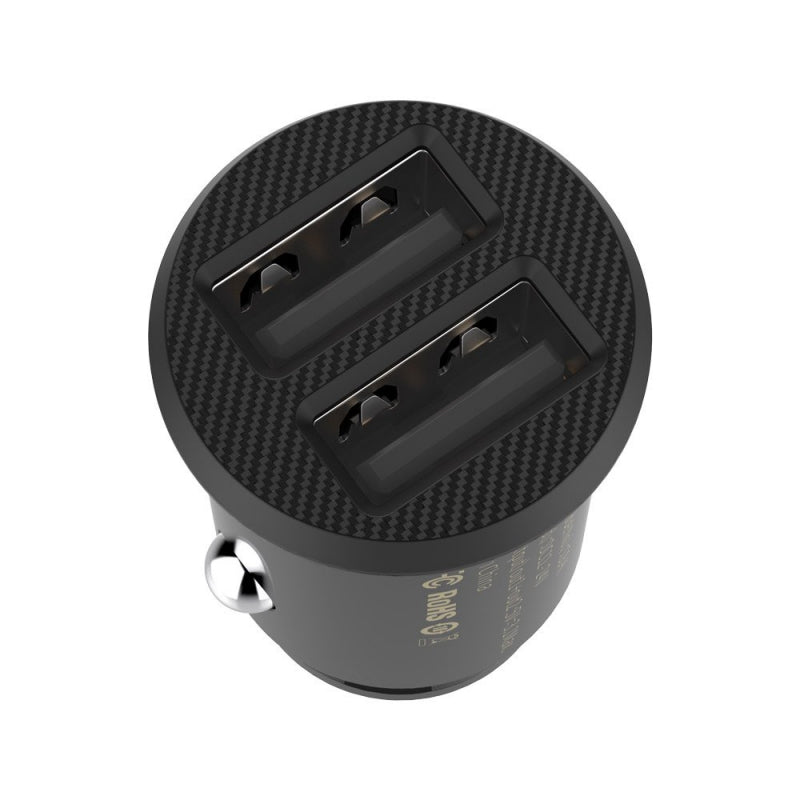 Incarcator Auto Baseus Grain, 10W, 2.4A, 2 x USB-A, Negru CCALL-ML01