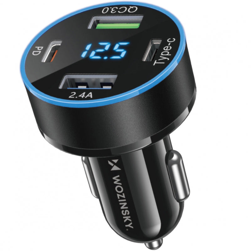 Incarcator Auto WZK WDCCB, 50W, 3A, 2 x USB-A - 2 x USB-C