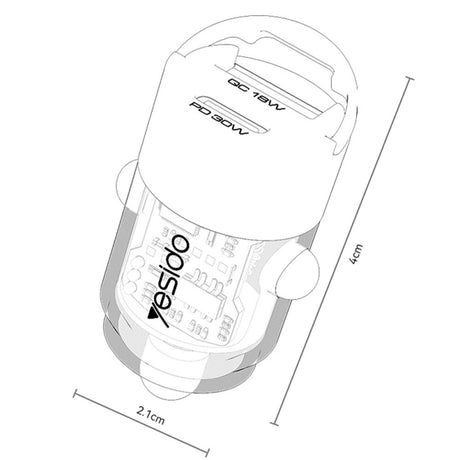Incarcator Auto Yesido Y68, 30W, 3A, 1 x USB-A - 1 x USB-C