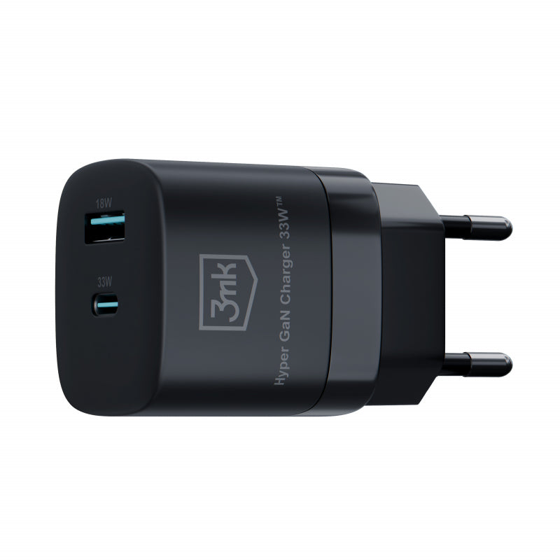 Incarcator Retea 3MK HyperCharger GaN, 33W, 3A, 1 x USB-A - 1 x USB-C