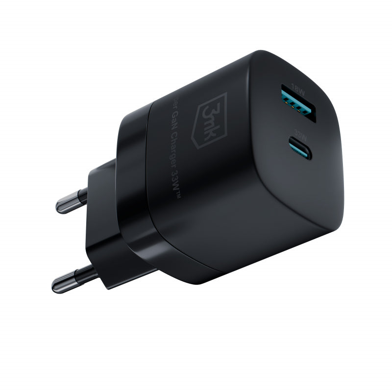 Incarcator Retea 3MK HyperCharger GaN, 33W, 3A, 1 x USB-A - 1 x USB-C