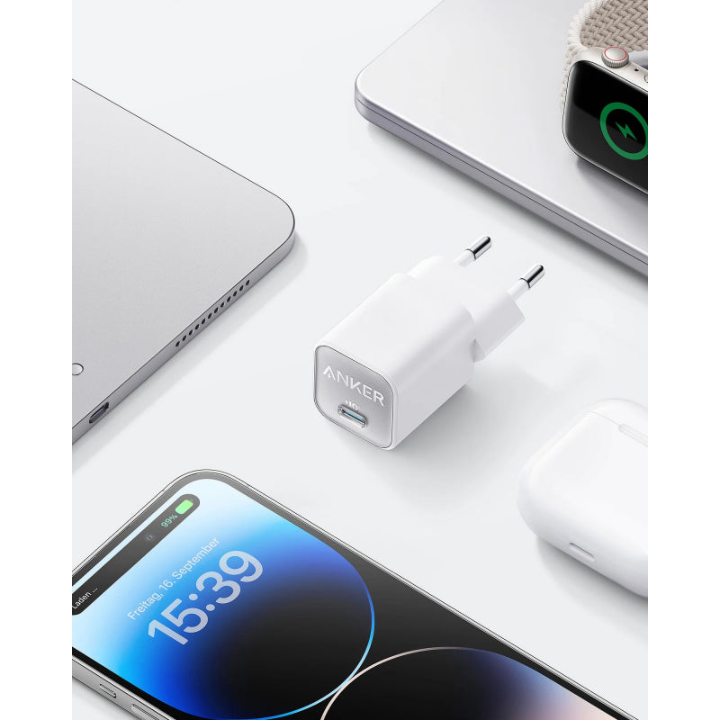 Incarcator Retea Anker 511 Nano 3, 30W, 3A, 1 x USB-C, Alb A2147G21