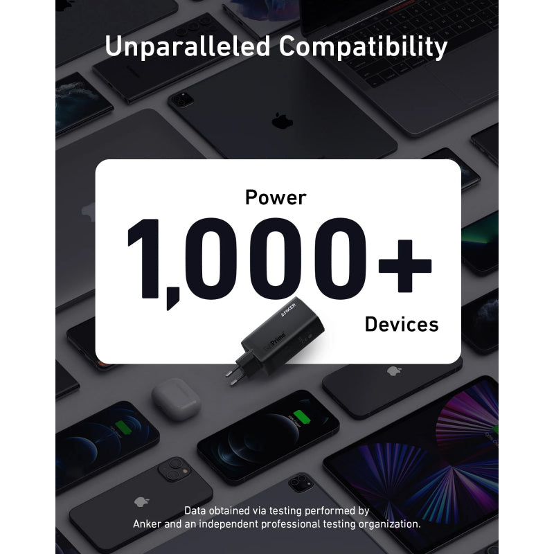 Incarcator Retea Anker 737, 120W, 5A, 1 x USB-A - 2 x USB-C, Negru, Resigilat
