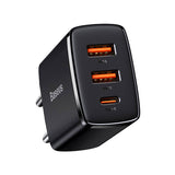 Incarcator Retea Baseus Compact, 30W, 3A, 1 x USB-C - 2 x USB-A, Negru CCXJ-E01