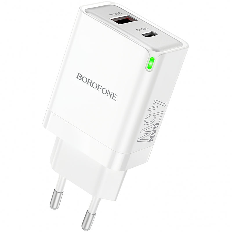 Incarcator Retea Borofone BN16 Tough, 45W, 3A, 1 x USB-A - 1 x USB-C