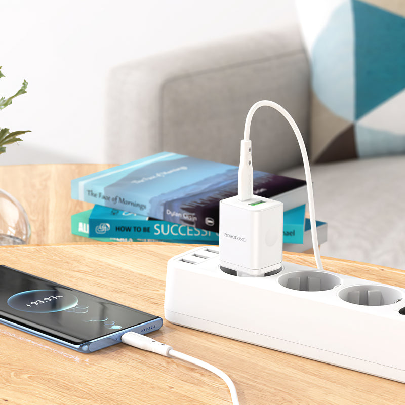 Incarcator Retea Borofone BN7, 20W, 3A, 1 x USB-A - 1 x USB-C