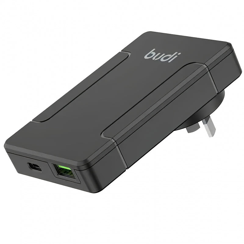 Incarcator Retea Budi, 65W, 3A, 1 x USB-A - 1 x USB-C