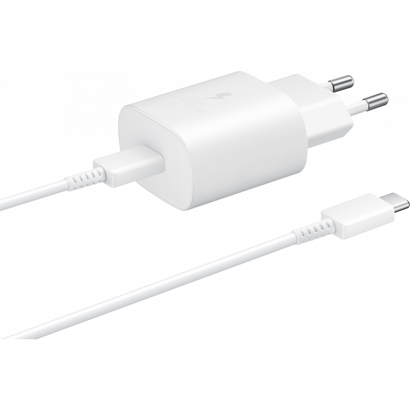 Incarcator Retea cu Cablu USB-C Samsung, 25W, 3A, 1 x USB-C, Alb EP-TA800XWEGWW