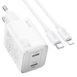 Incarcator Retea Cu Cablu Lightning HOCO N42, 45W, 3A, 2 x USB-C