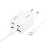 Incarcator Retea Cu Cablu USB-C HOCO N56, 30W, 3A, 2 x USB-A - 2 x USB-C