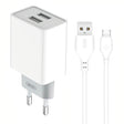 Incarcator Retea Cu Cablu microUSB XO Design L65, 12W, 2.4A, 2 x USB-
