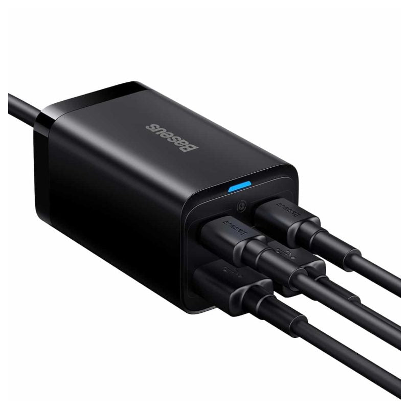 Incarcator Retea Cu Cablu USB-C Baseus GaN3 Pro, 65W, 3A, 2 x USB-A - 2 x USB-C, Negru CCGP040101